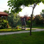 Jardín y cabañas
